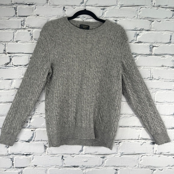 Club Room Sweaters - Cashmere Club Room Luxury Sweater Women’s XL Gray Cable Knit Academia Preppy